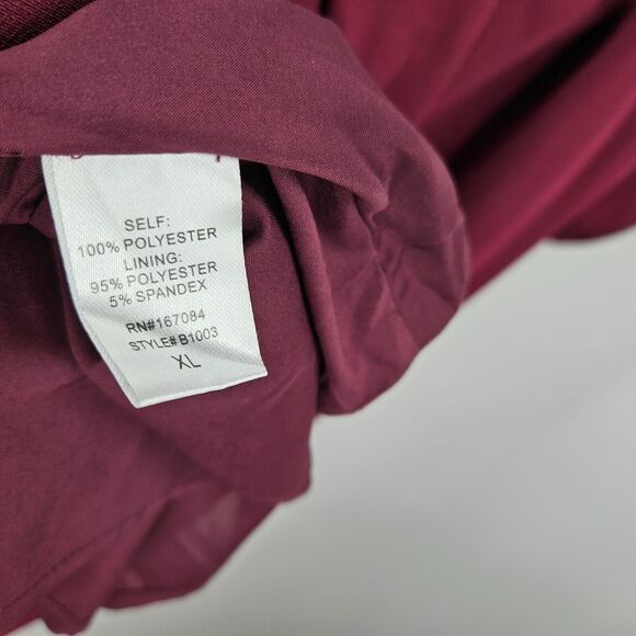 Pomander Place Dress Maroon Merlot Andie Puff Sleeve Fit & Flare Mini Size XL - Picture 5 of 7